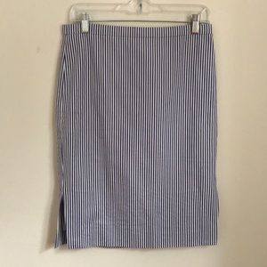 JCrew Pin Striped Pencil Skirt with leg opening